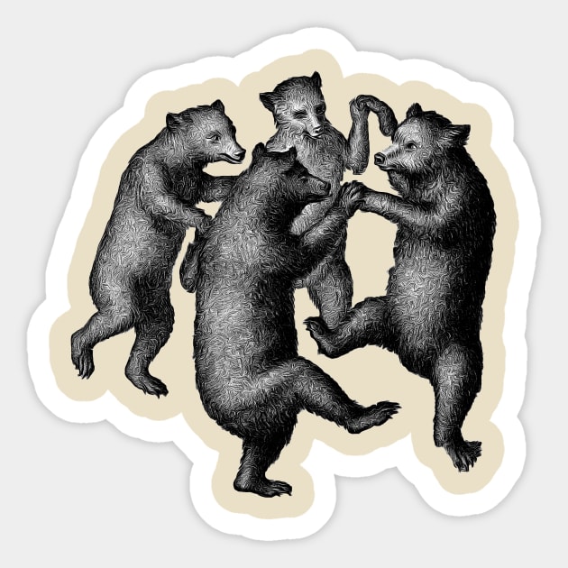 Frolicking Bears Sticker by DogfordStudios